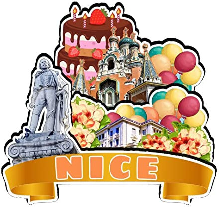Nice France Kühlschrankmagnet, Holzmagnet, Kunst, Souvenirs, kreative Kollektion, handgefertigt, Reisen, Zuhause, Büro, Geschenke, Landschaft, Kühlschrank-Dekor-573