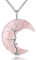 XIANNVXI Crystal Necklaces for Women Rose Quartz Chakra Necklaces Moon Tree of Life Pendant Wire Wrapped Natural Resin Reiki Spiritual Necklaces Jewellery Mothers Day Gifts