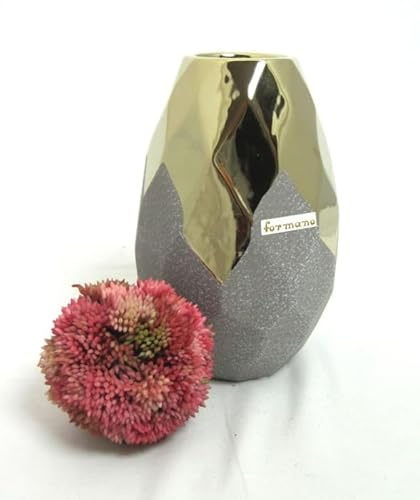 Keramik Vase Sand-Gold, ca.21x14 cm H/B