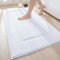 DEXI Badezimmerteppich 60 x 110 cm, Badteppich rutschfest Waschbar, weicher Badematte, Mikrofaser Absorbent Badvorleger, Badematten für Badewanne, Duschraum und Badezimmer, Weiß