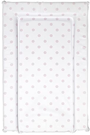 Baby Changing Mat, Pink Polka Deluxe Waterproof with Raised Padded Edges, Uniquely Designed, Easy Wipe Clean a Perfect, Practical Addition to Your Nursery 75cm x 47.5cm x 5cm