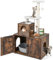 GYMAX All-in-One Kratzbaum, multifunktionaler Katzenbaum 132 cm, Katzenschrank für Katzentoilette, Katzenklo, Katzenhaus, Katzenhöhle, Katzenkratzbaum, Kletterbaum, Kratzmöbel (Braun)