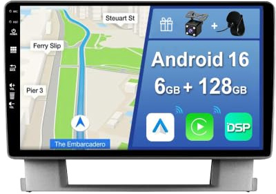 YUNTX [6GB+128GB] Autoradio 2 DIN Android 14 per Opel Astra J/Buick Excelle 2 (2009-2017)-[Incorporato Carplay/Android Auto/DSP/GPS]-IPS 2.5D 9 Touch Screen-Camera+MIC-DAB/Mirror Link/Bluetooth 5.0