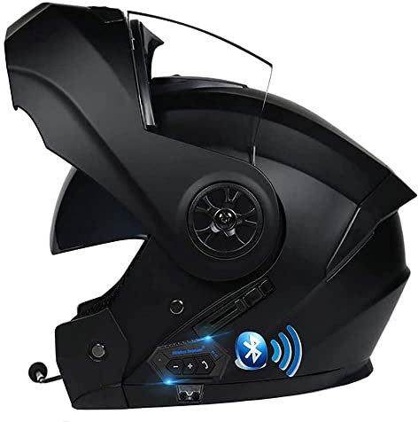 Casque De Moto Modulaire Full Face Flip Bluetooth Dot/ECE Approuvé avec Double Visor Haut - Parleur Intégré Casque Microphone pour Réponse Automatique