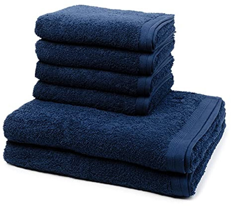 Möve - 6 teiliges Frottier-Set - Superwuschel (4 X Handtuch 2 X Duschtuch im Set) - 520 g/m2 - Baumwolle - Walkfrottee - saugstark - weich und flauschig - Deep sea