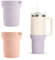 2PC Custodie In Silicone Stanley Cup, Accessori Per Stanley, Protezione Per Il Fondo Per Stanley H2.0 40oz/30oz E Adventure Tumbler 40oz(40oz,Rosa + Orquídea Lila)