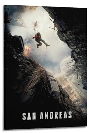 GLUC Poster San Andreas, klassisches Film- und Fernsehposter, Album, Poster, Teenagerzimmer, Wanddekoration, 40 x 60 cm, Rahmenstil