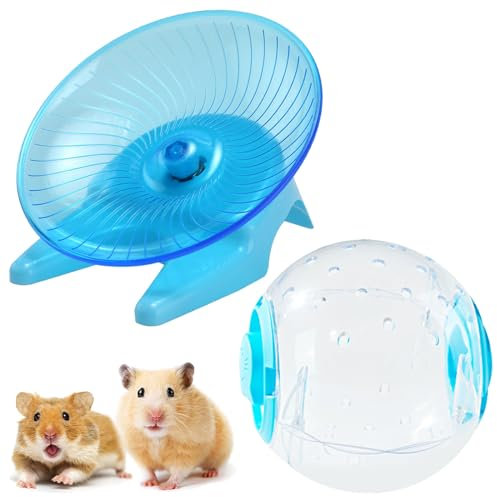 2 Stück Fliegende Untertasse Hamster Leises Hamsterrad 14cm Leises Laufrad Hamster Hamsterball Groß Leise Hamster Spielzeug Hamster Run Ball für Hamster, EichhöRnchen, Igel, etc