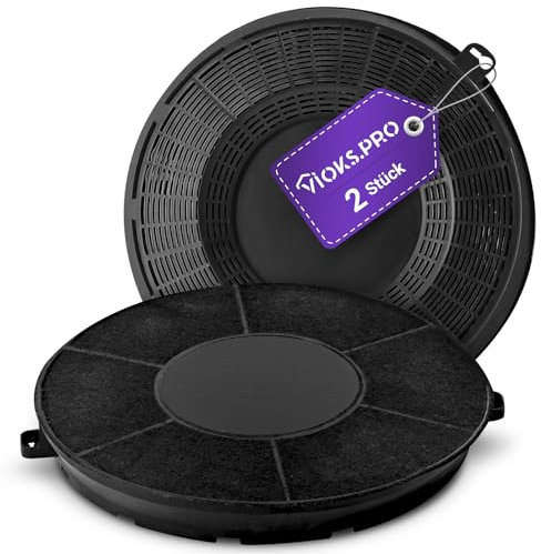 Vioks.pro Set 2x Filter Dunstabzugshaube 236mmØ Ersatz für FIlter Rund AEG 9029800506 & 9029793610 Carbon Filter Type48 - Aktivkohlefilter Dunstabzugshaube Zanussi Whirlpool Filter