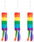 Thyonta 3PCS Outdoor Patio Decoration Party Flags Rainbow Windsock Flag Outdoor Windsock Hanging Bag Suitable for Festive Events Gardens