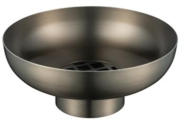 blomus Vase MIYABI | Blumenvase aus Edelstahl | Dekovase Farbe Burned Metal | Größe M | Ø23 x 10H cm