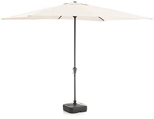 ACAZA Parasol droit en aluminium, 300 cm diamètre, Blanc cassé