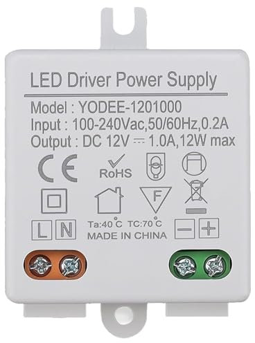 GNAUMORE LED Transformator LED Trafo 12V 10W, Konstantspannungs LED Netzteil,Led Trafo 12V,LED Netzteil Treiber, Konstantspannungs LED Driver für LED Lichtstreifen,12V Trafo