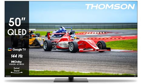Thomson 50 Pouces (126cm) QLED Pro 144Hz Google Smart TV, Wi-FI,Dolby Audio, HDR10, Bluetooth 5.1, Triple-Tuner (Câble/Satellite/Antenne), HDMI, CI+, A+ Panneau - 50QG7C14