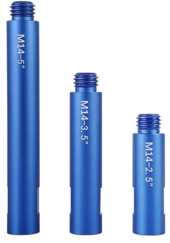 Folgtek 3pcs Grinder Extension M14 Heavy Duty Aluminium Extension Connection Rod Thread Water Polishing Machine 125 Car Polishing Accessories 75 mm 100 mm 140 mm