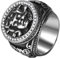 Flongo Medusa Gothic Edelstahl Siegelring: 316L Titanium Ring mit Zirkonia Griechische Mythologie Dame Medusa Totem Schlange Bandring Punk Biker Quaderring Halloween Damen Herren Geschenk Größe 7-14