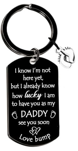 Nfyxcaz Porte-clés « Daddy Dad to Be » pour homme, futur père, cadeau pour mari de la part de sa femme, cadeau pour la première fois papa, Noir , taille unique