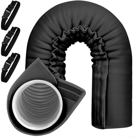 Housse de tuyau de climatisation, housse isolante portable pour tuyaux d'échappement de 12,7 et 15 cm de diamètre