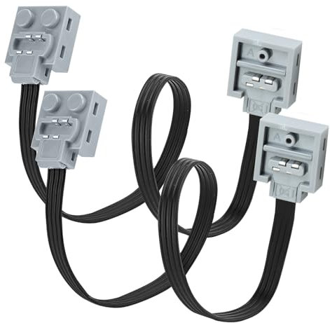 Lot de 2 rallonges de 25 cm, compatibles avec les accessoires techniques LEGO, convient pour interrupteur 8870 8869 et fonctions moteur, connecteur de câble pour jouets en brique, câble technique
