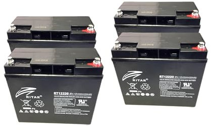 4x 22Ah 12V Sealed Lead Acid Batteries for Green Power/Veleco 48V Mobility Scooters