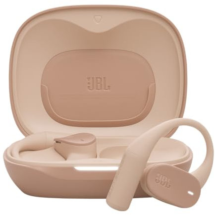 JBL Sense Lite kabellose Open-Ear-Kopfhörer mit Ohrbügel-Design und Luftleitung, OpenSound-Technologie, 32 Stunden Spielzeit, IP54 Wasser-/Staubschutz, kompatibel Headphones App, Beige
