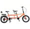 SAYEYBU Faltbares Tandem, City-Fahrrad, Cruiser-Fahrrad Mit 7 GäNgen, Faltrad Mit 3 Sitzen, Scheibenbremse, Tragbares City-Fahrrad FüR Erwachsene,Orange