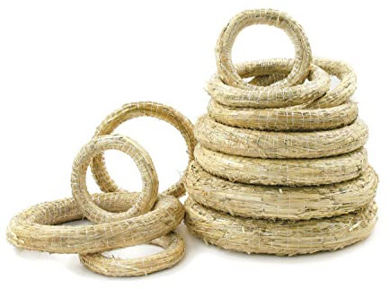 Strohkranz, 10 Stück, gebunden, Strohrömer, Floristik Ø 25 cm, Stärke 4 cm