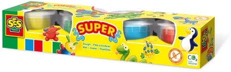SES 465 Creative Knete Knetmasse, BlauGrünRotGelb, Standard