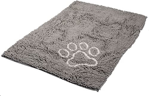 Bunty Indoor Dog Doormat - Low-Profile, Washable, Soft Non Slip Dog Mat for Muddy Paws, Spills, Rain - Cosy Crate Mat, Water/Food Bowl Spill Protector - XXL, 118x77cm, Grey