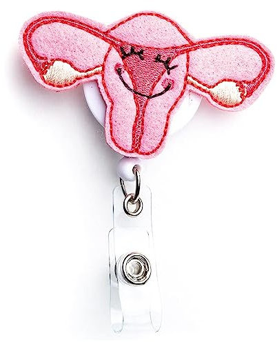 Uterus Krankenschwester einziehbarer Ausweishalter – Namensschild für Krankenpfleger, Studenten & Ärzte niedlicher praktischer Krokodilklemme einfach zu bedienen widerstandsfähig