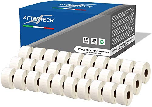 Aftertech 30 x 11355 ablösbare Etiketten, 19 x 51 mm, kompatibel mit Rollen mit 500 Etiketten/Rolle = 15000 insgesamt) für Dymo LabelWriter Seiko SLP Drucker 30 x 11355R