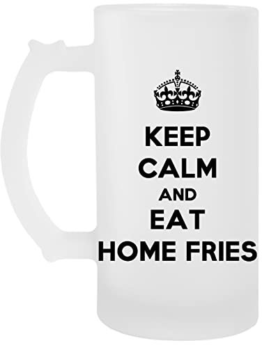 Keep Calm And Eat Home Fries Transparent Bier Becher Beer Mug