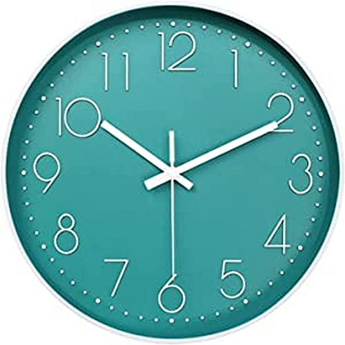 LW Collection Wanduhr Yara Grün 30cm - Kleine Uhr - Leise Wanduhr - Küchenuhr leises Uhrwerk
