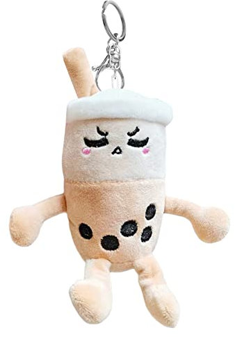 URFEDA Creative Pearl Milk Tea Keychain, Mini Bubble Tea Key Chain Milk Tea Cup Key Chain Pendant Cute Simulation Drink Keychain Personality Car Chain Key Ring Ring Hanging Key Ring Bag Pendant