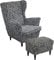 AQIGR 2 Teilig Ohrensessel Überzug Mit Ottomane Schonbezug Stretch Sessel Überwürfe Ohrensesselbezüge Bezug Sesselhusse Tiger Stuhlbezug (Color : #24)