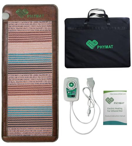PHYMAT 5-Colour Far Infrared Heating Pad, Natürlichen Kristall Amethyst Infrarot-Heizmatte Ferninfrarot Heizkissen, große 170x70cm Ganzkörper-Biokristall-Heizmatte, Infrarot Matte mit Smart Control