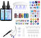 Frenshion 179pcs Harz-Kit mit 200g Schnelle Aushärtung Klar Hart Geruchsarm UV-Harz, Farbpigment, Schimmel Zubehör Starter-Kit für Schmuck Herstellung mit Licht