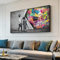 Kinder enthüllen Vorhang Banksy Leinwand Gemälde Graffiti Kunst Poster Straße Wand Kunstdrucke Bild Wohnzimmer Dekor Büro Dekor 85 x 160 cm (33,4 x 62,9) Innenrahmen