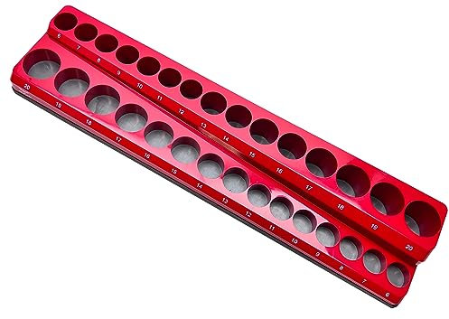 Alkan Support magnétique pour douilles de 3/8 (10,0 mm) (longues + courtes) - Support magnétique pour 30 douilles 3/8