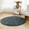 OMERAI Rund Teppich Wohnzimmer Schlafzimmer waschbarer Groß Super Weich antirutsch Grau Flauschig hochflor Shaggy Teppich (Grau,120cm Rund)