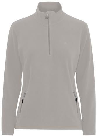 NORTH BEND NBConni Fleecepullover atmungsaktiv modischer Troyer-Pullover mit Stehkragen, Größe:42, Farbe:Drizzle (1139)