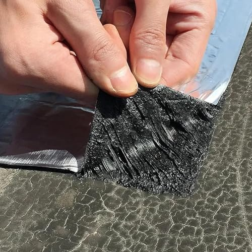 Bitumen Aluband Reparaturband Dichtband,Wasserdichtes Klebeband,Selbstklebend DichtungsbäNder,Wetterfest Geeignet,zum Abdichten im Pool Loch Rohr Dach Wohnmobil Bad,Breite x Länge (1m x 4m)