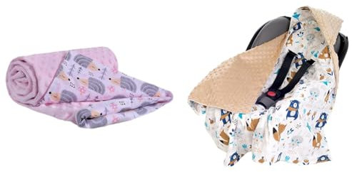 Medi Partners Krabbeldecke 100% Baumwolle 75x100cm & Einschlagdecke 100% Baumwolle 85x85cm Kuscheldecke
