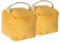 Nicola Spring Cube Door Stop - Yellow - 14cm - Pack of 2 - Velvet Indoor Doorstop Home Interior Decorative Floor Mounted Door Stop Weighted Fabric Doorstoppers with Handle for Home, Office