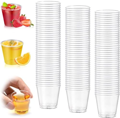 YZDZSW Plastic Cups, 150 Pcs Clear Disposable Shot Glasses for Party Wedding Festival BBQ Games Christmas (30ml)