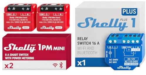 Shelly 1PM Mini Gen3 | WLAN- und Bluetooth-Smart-Switch-Relais & Plus 1 | Wlan & Bluetooth Smart Relais Schalter | Hausautomation