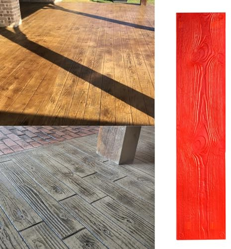 HDMOZUYT Realistic Hardwood Texturing Slabs Concrete FormWood Grain Concrete Stamps Mats Polyurethane Cement Stamp for Outdoor Deck Patio Floors (Color : 5 PCS)