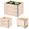 KADAX Palettenrahmen aus Holz, Stapelbare Holzrahmen, Aufsatzrahmen für Garten, Hochbeet Rahmen, Pflanzkasten, Gartenbeet, Gemüsebeet, Kräuterbeet (3-er Set 80x60x22,5 cm)