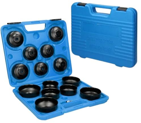 A.M.C. Set da 14 pezzi chiavi a tazza per filtro olio motore auto Smontaggio Rimozione
