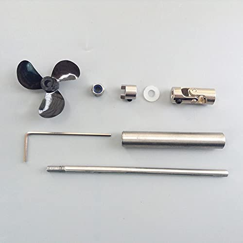 MKVAXR 1 Set 4mm RC Barca Albero di Trasmissione Albero Manicotto Albero Elica Giunto Cardanico M4 Dado, for Fai da Te Modello di Barca RC Componenti Dell'albero Della Barca(L15cm motor 5mm)